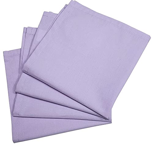 Charlo's Set of 4 Lilac 100% Cotton Solid Cloth Napkins 15