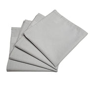 Charlo's Set of 4 Light Grey 100% Cotton Solid Cloth Napkins 15
