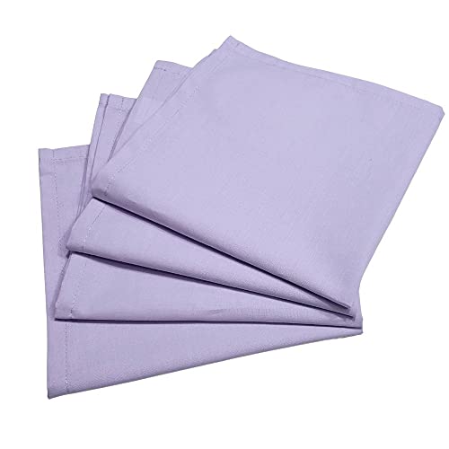 Charlo's Set of 4 Yellow 100% Cotton Solid Cloth Napkins 15
