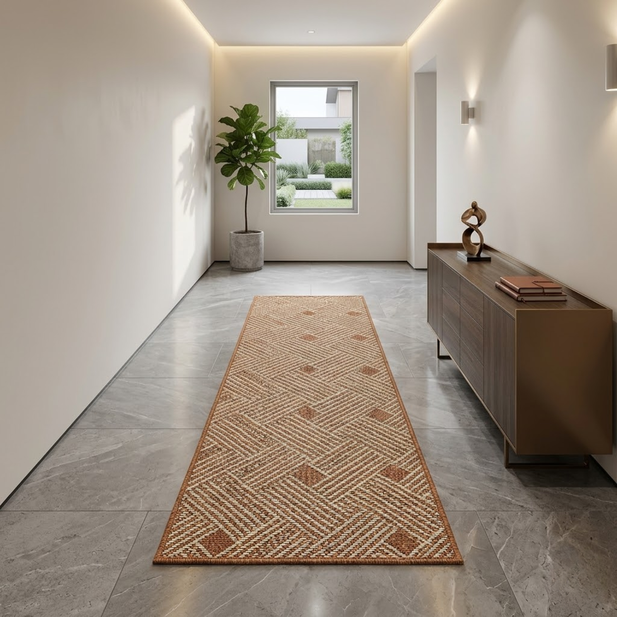 Sisal Lancer Non-Slip Runner Rug 141.73 x 25.98 in