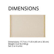 Charlo's Set of 4 Rectangular Placemats Delicate Pearls 18