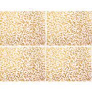 Set of 4 Placemats Golden Arabesque Christmas Cloth Waterproof 17