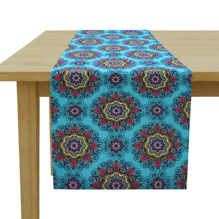 Charlo's Cotton Mandala Table Runner Blue 18" x 59"