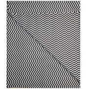 Charlo's Cotton Table Runner Black Grey Chevron  18