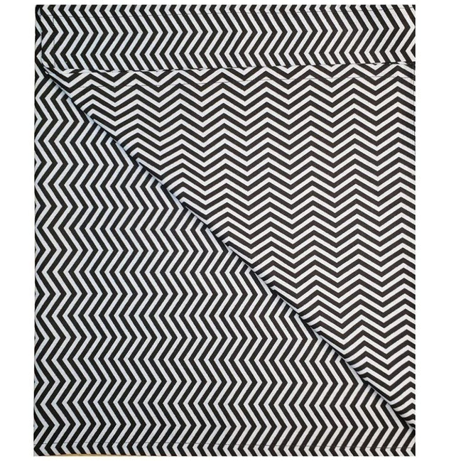 Charlo's Cotton Table Runner Black Grey Chevron  18" x 59"