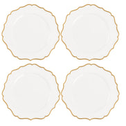 Charlo's Set of 4 Sousplat Placemat White Patina Charger Plate 13.8 in