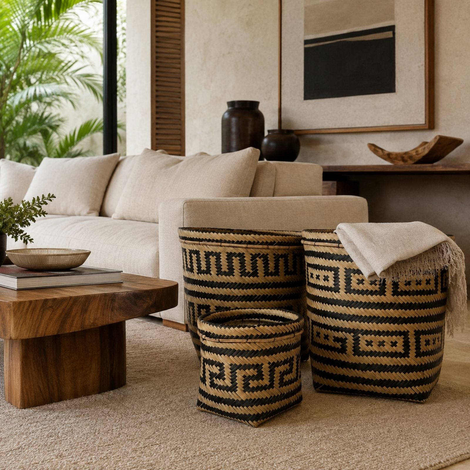 Brazilian Indigenous Art | Urutu Baniwa Basket – Diamond Pattern – 10.24 in