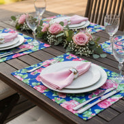 Charlo's Set of 4 Rectangular Placemats Celestial Floral 18