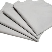 Charlo's Set of 4 Light Grey 100% Cotton Solid Cloth Napkins 15