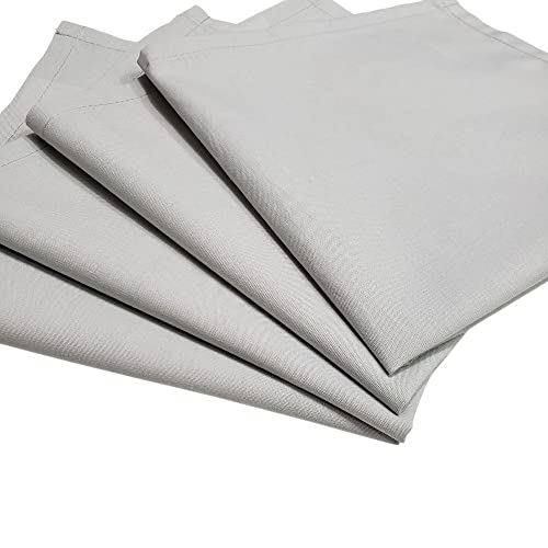 Charlo's Set of 4 Light Grey 100% Cotton Solid Cloth Napkins 15