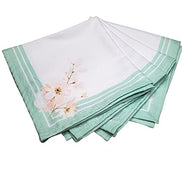 Charlo's Cloth Napkins Set of 4 Water Green Floral  16