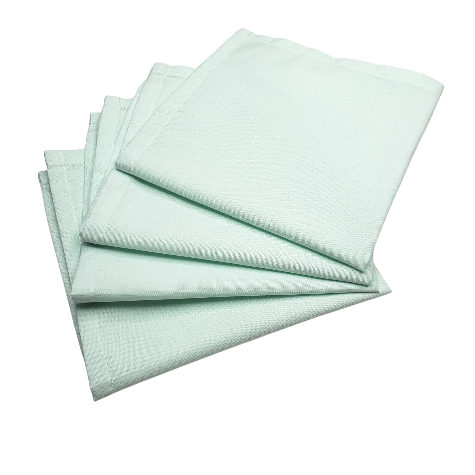 Charlo's Set of 4 Water Green 100% Cotton Solid Cloth Napkins 15