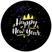 Set of 4 Round Placemats Covers Christmas Happy New Year Cloth 14