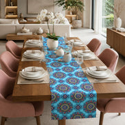 Charlo's Cotton Mandala Table Runner Blue 18
