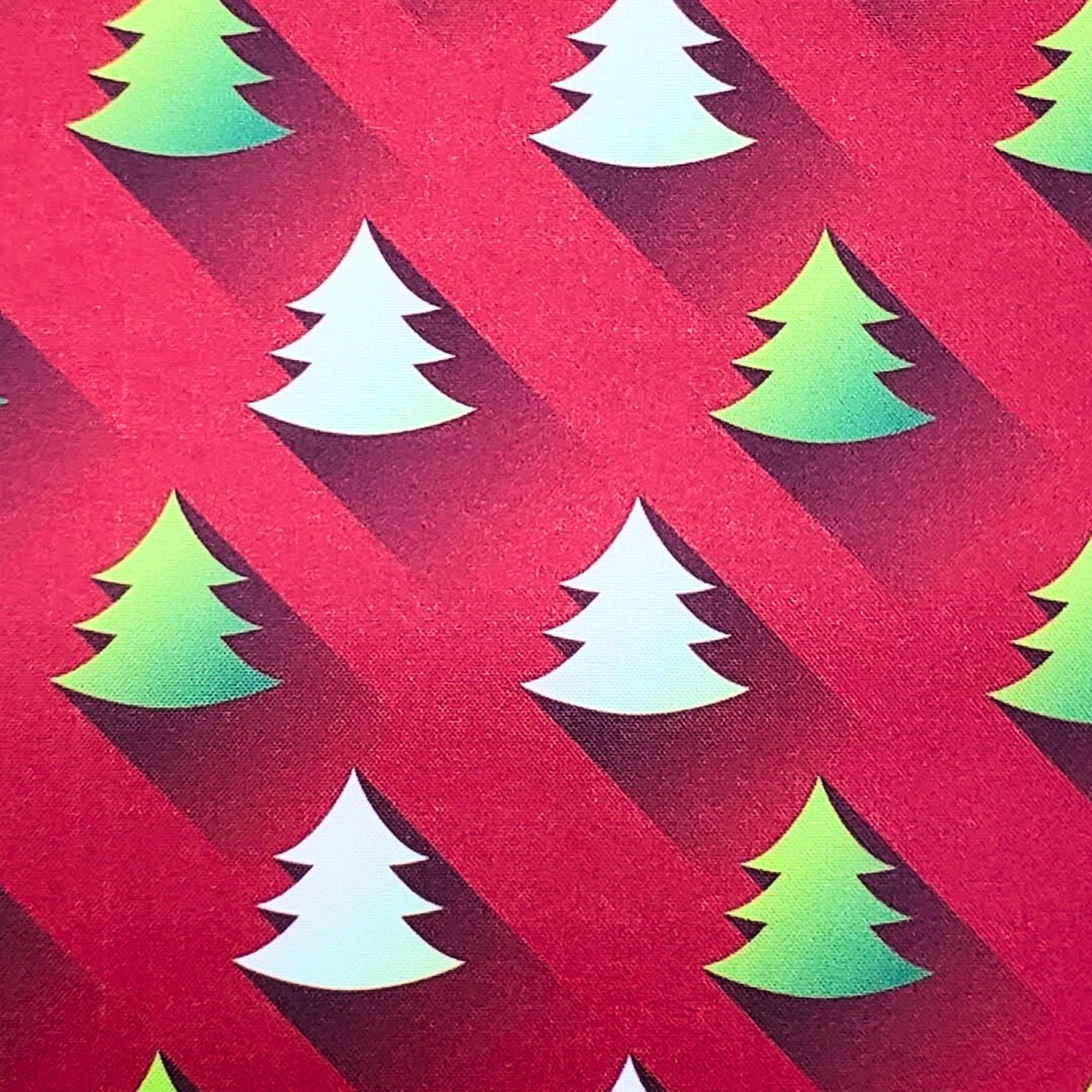 Set of 4 Placemats Green Degrade Christmas Tree Cloth Waterproof 17