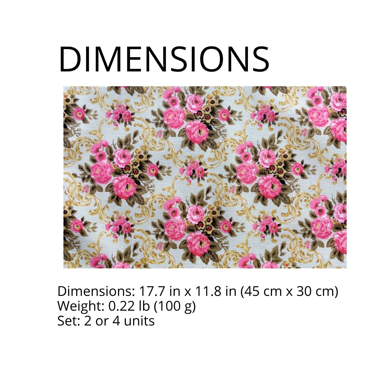 Charlo's Set of 4 Rectangular Placemats Maria Antonieta 18