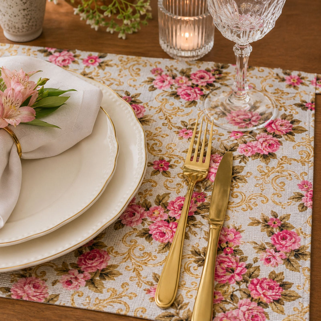 Charlo's Set of 4 Rectangular Placemats Maria Antonieta 18" x 12"
