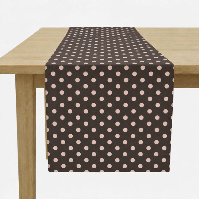 Charlo's Cotton Table Runner Brown Rose Polka Dot 18" x 59"