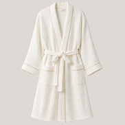 Charlo’s Adult Piqué Bathrobe – 100% Cotton Lightweight Robe, One Size