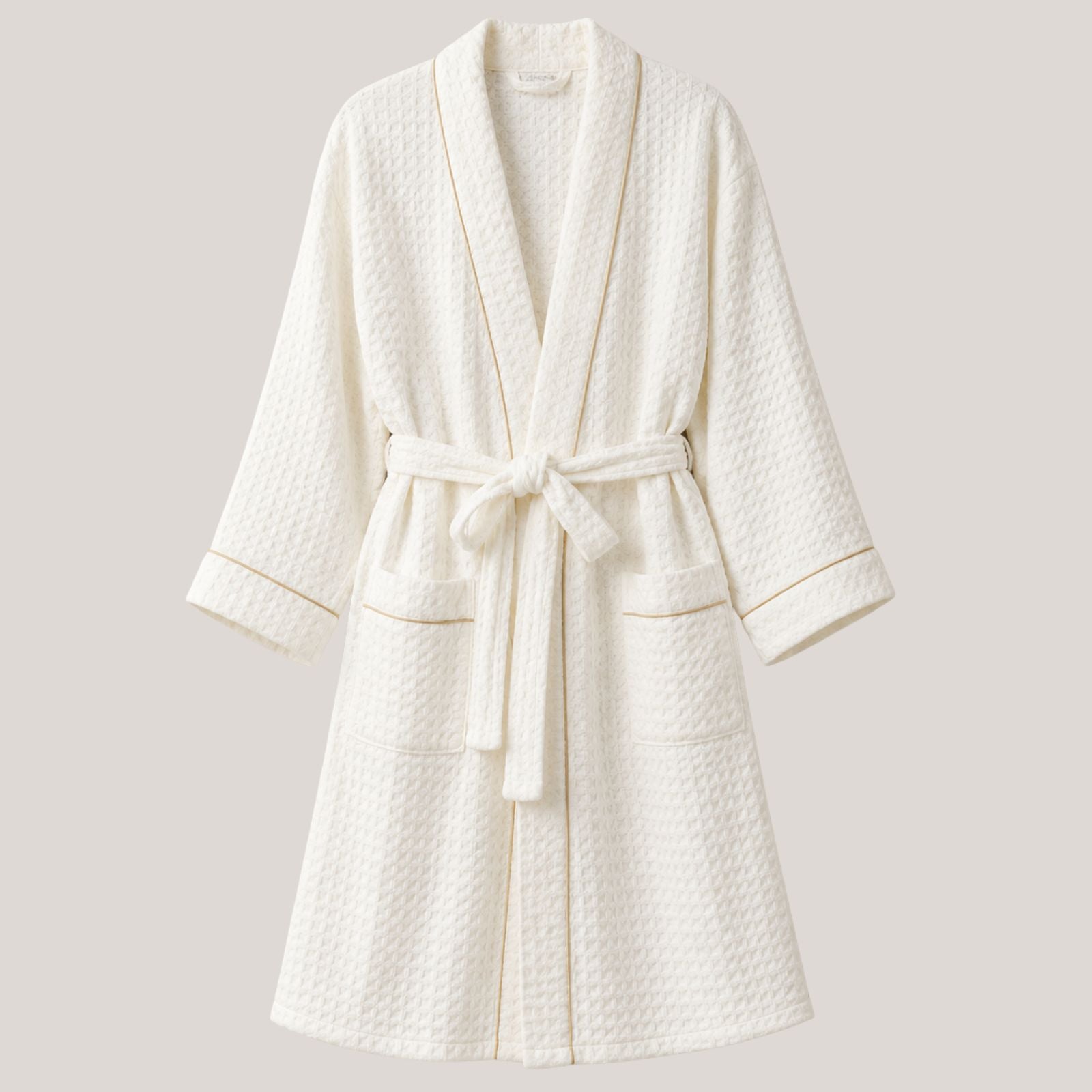 Charlo’s Adult Piqué Bathrobe – 100% Cotton Lightweight Robe, One Size