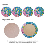 Set of 4 Round Placemats Covers Blue Bird Versailles 14 Dia inch