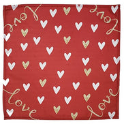 Charlo's Cloth Napkins Set of 4 Red Love Heart 16
