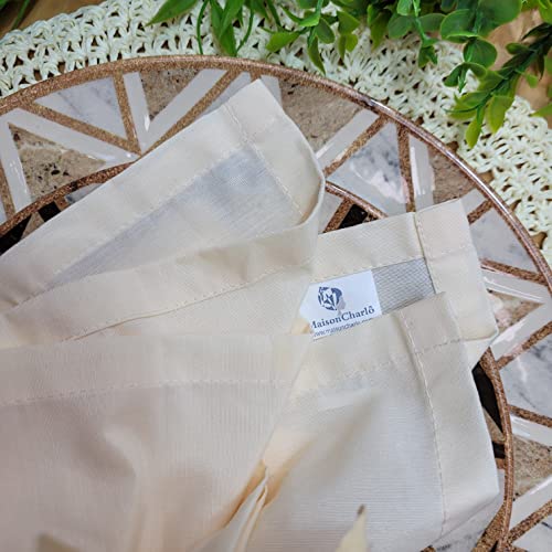 Charlo's Set of 4 Off White 100% Cotton Solid Cloth Napkins 15