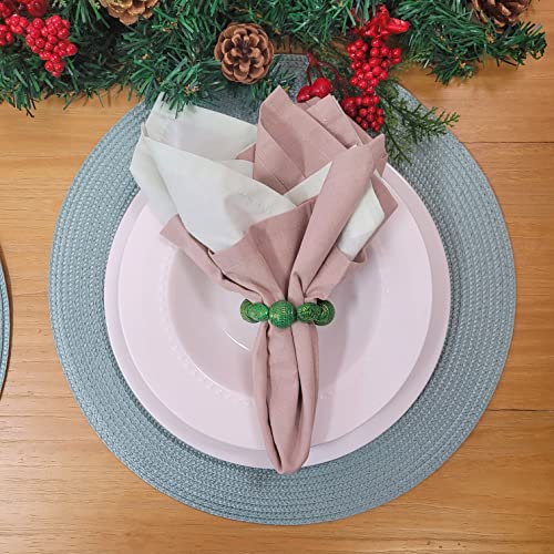 Charlo's Set of 4 Water Green 100% Cotton Solid Cloth Napkins 15
