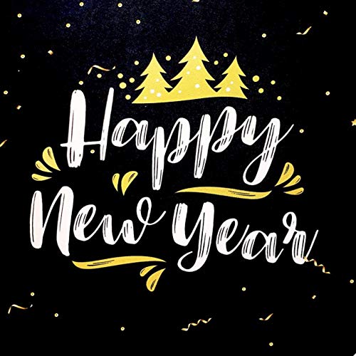 Set of 4 Round Placemats Covers Christmas Happy New Year Cloth 14