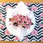 Set of 4 Waterproof Rectangular Placemats Flamingo Sweetness 17X13