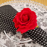 Charlo's Set of 4 Black Polka Dot 100% Cotton Cloth Napkins 15