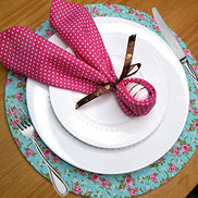 Charlo's Set of 4 Light Dark Pink Polka Dot 100% Cotton Cloth Napkins 15