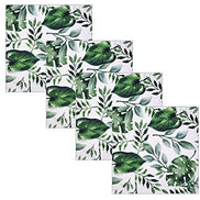 Charlo's Cloth Napkins Set of 4 Monstera Tropical Leaf II 16