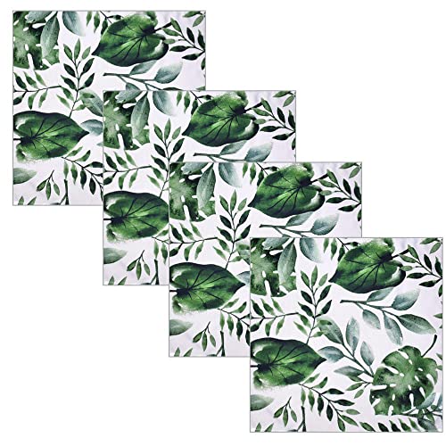 Charlo's Cloth Napkins Set of 4 Monstera Tropical Leaf II 16