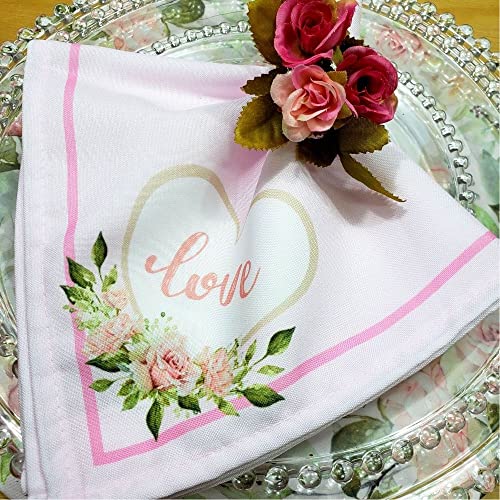 Charlo's Cloth Napkins Set of 4 Love Heart 16