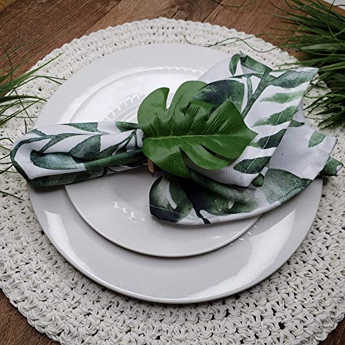 Charlo's Cloth Napkins Set of 4 Monstera Tropical Leaf II 16