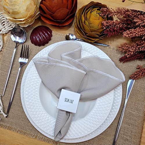 Charlo's Set of 4 Sustainable Rectangular Jute Rustic Chic Placemats 18