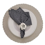 Set of 4 Tabletop Collection Indoor/Outdoor Beige Noar Round Placemat 15