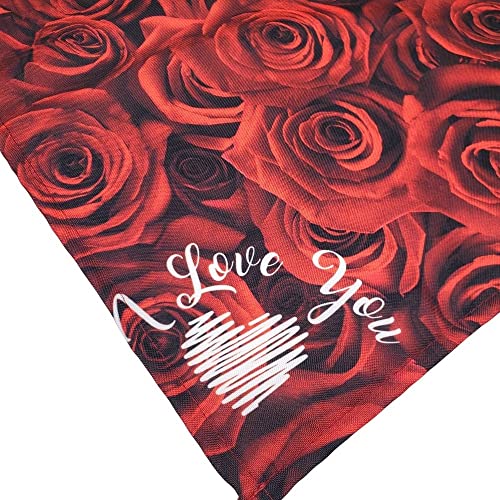 Charlo's Cloth Napkins Set of 4 I Love You Rosebuds 16