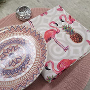 Charlo's Cloth Napkins Set of 4 Pineapple Flamingo 16