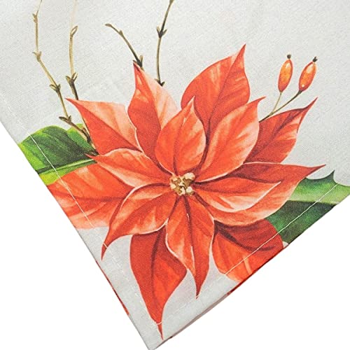Charlo's Cloth Napkins Set of 4 Christmas Red Flower 16