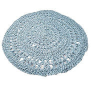 Charlo's Set of 4 Blue Sustainable Rustic Chic Round Placemats 16
