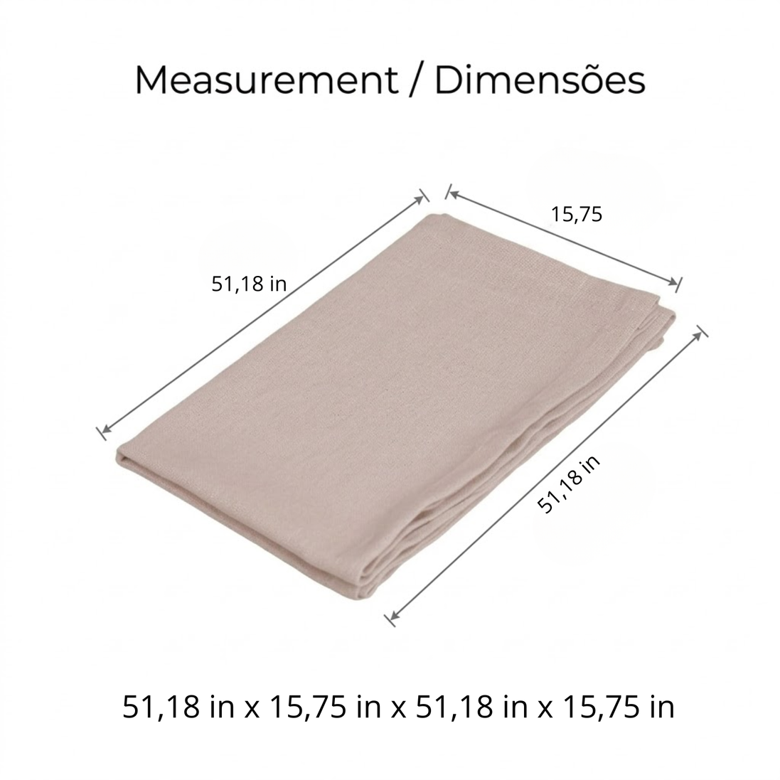 Essence Table Runner 51.18 x 15.75 in Linen Blend, 60% Cotton 40% Polyester