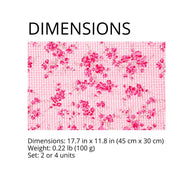 Charlo’s Set of 4 Rectangular Placemats Cottage Rose 18