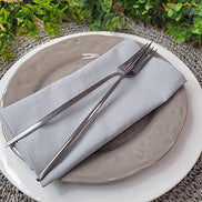 Charlo's Set of 4 Light Grey 100% Cotton Solid Cloth Napkins 15