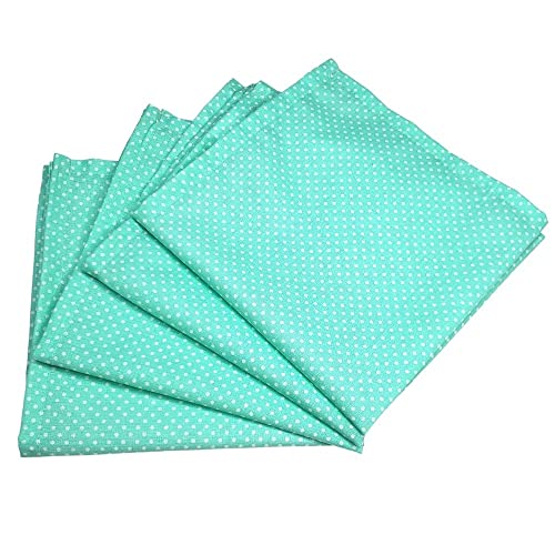 Charlo's Set of 4 Light Green Polka Dot 100% Cotton Cloth Napkins 15