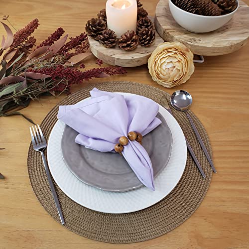 Charlo's Set of 4 Lilac 100% Cotton Solid Cloth Napkins 15