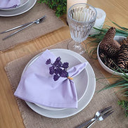Charlo's Set of 4 Lilac 100% Cotton Solid Cloth Napkins 15