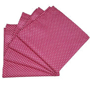 Charlo's Set of 4 Light Dark Pink Polka Dot 100% Cotton Cloth Napkins 15