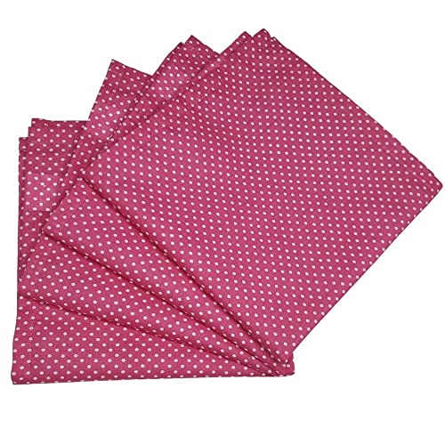 Charlo's Set of 4 Light Dark Pink Polka Dot 100% Cotton Cloth Napkins 15